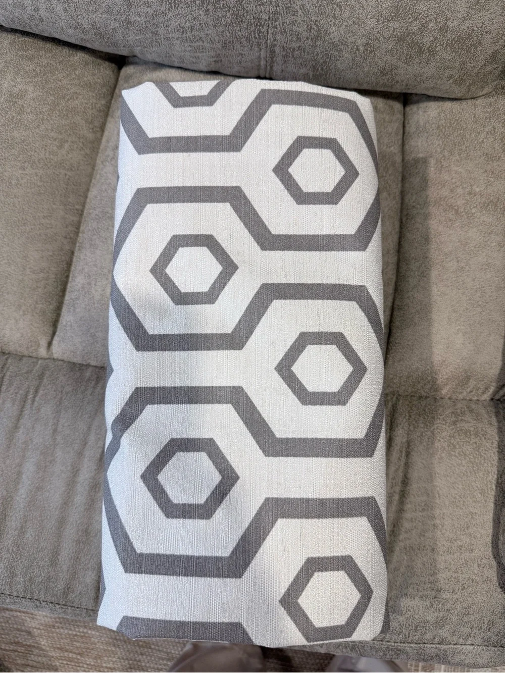 Geometric Gray and White Window Curtains - Home Accents